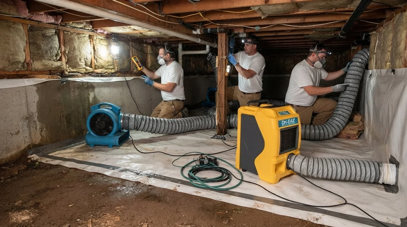 Commercial water damage restoration crew and equipment, Phoenix AZ Commercial water damage restoration crew and equipment, Phoenix AZ